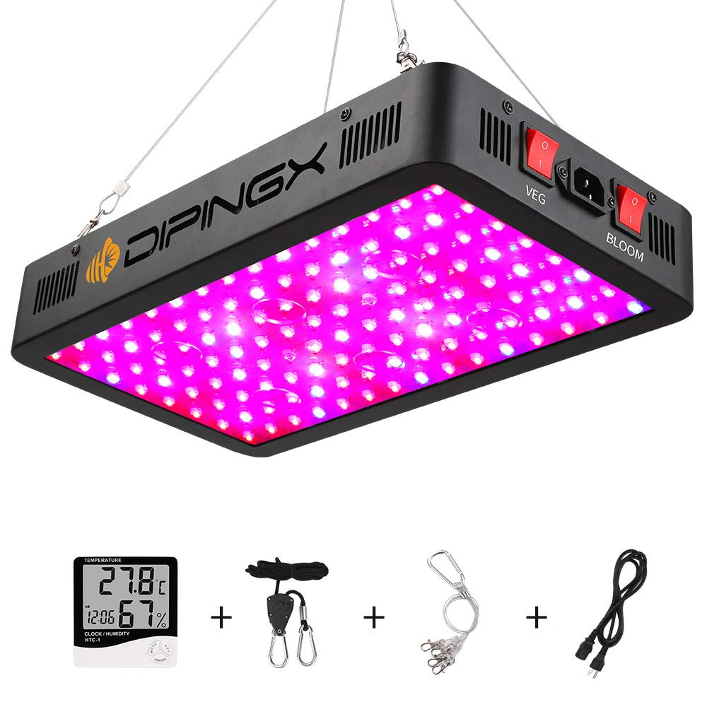 Buy DIPINGX Upgraded Full Spectrum 1200W Led Grow Light Veg&Bloom Double Switch Led Growing Lamp