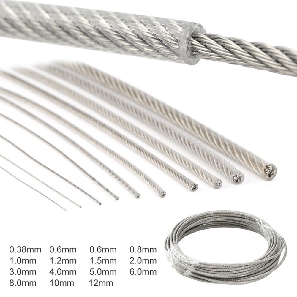 5M-10M wiszące sznury świetlne do balustrad tarasowych, ogrodzeń werandowych, lin wieszania ubrań(6.0mm 10M)