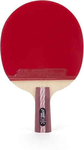 DHS Ping Pong Paddle 4006, raqueta de tenis de mesa, Penhold con protección de goma LANDSON