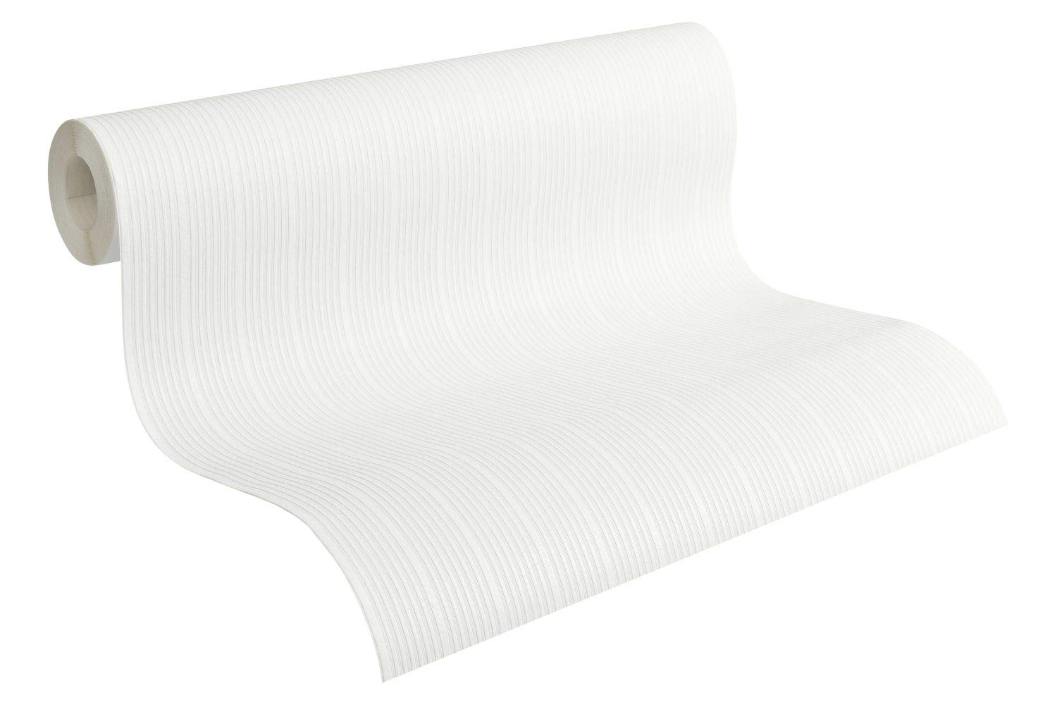 A.S. Création überstreichbare Vliestapete Meistervlies Tapete 25,00 m x 1,06 m weiß Made in Germany 644817 6448-17