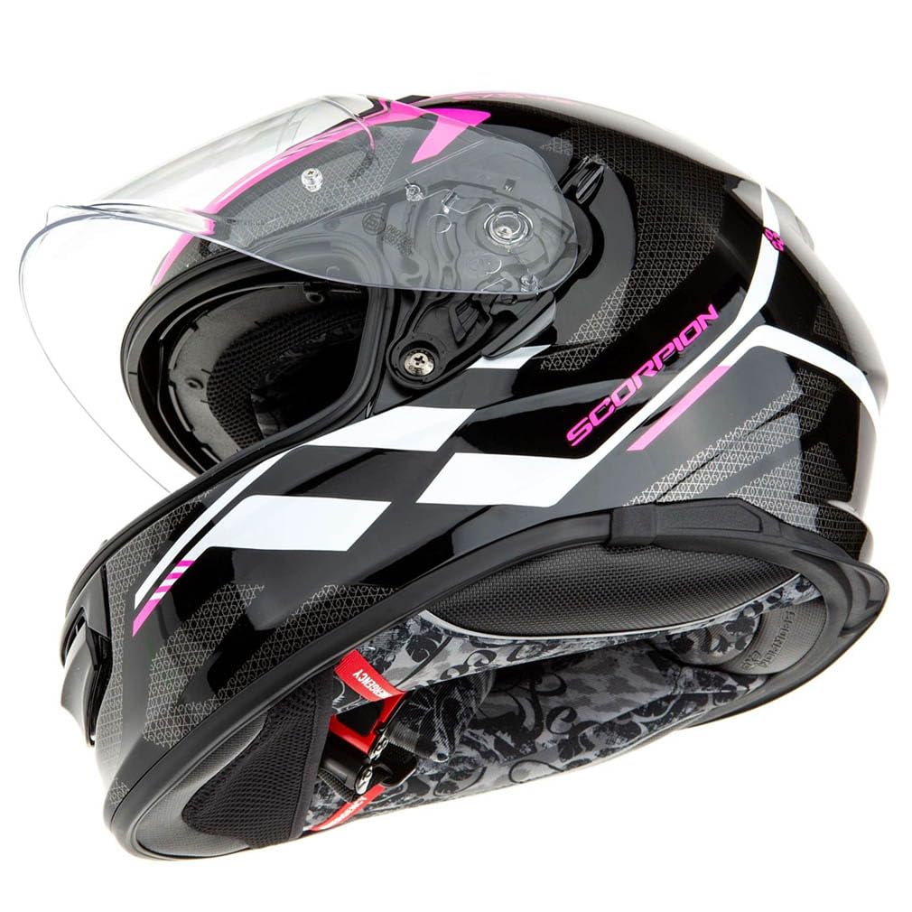 Scorpion Exo 491 Kripta Black Pink | Casco de Moto Integral con Visor Solar | Unisex Hombre y Mujer Homologado ECE 22.06