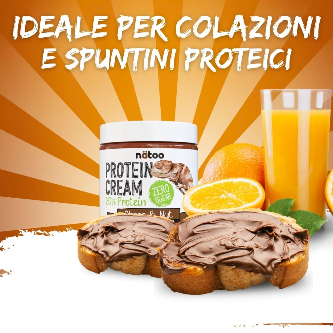 NÄTOO Crema Proteica senza Zucchero 3x250g: Choco & Nut - creme proteiche spalmabili ideali per la dieta chetogenica keto diet - Pack composto da 3 barattoli