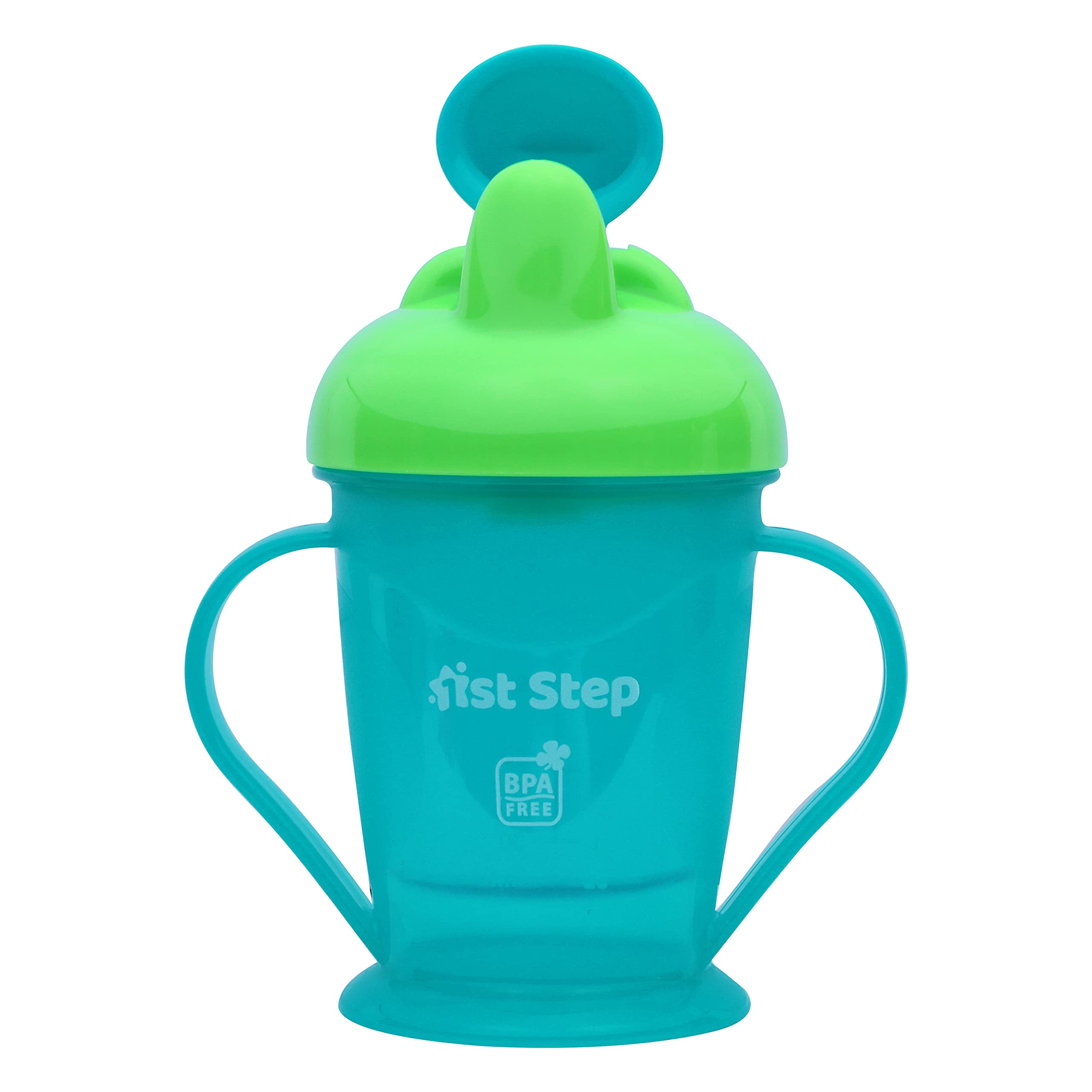 1ST STEP 180ml BPA Free Polypropylene Hard Spout Baby Sipper/Sippy Cup with Twin Handles for Easy Grip (Blue)