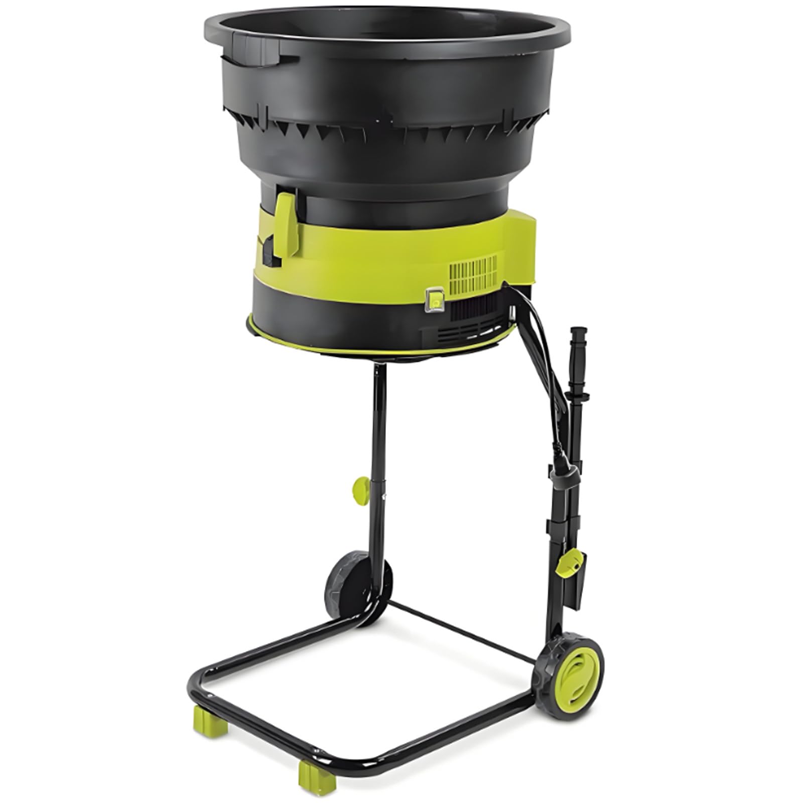 Trituradora eléctrica de jardín y trituradora de hojas con ruedas, potencia de 2500 W y 8000 RPM para una limpieza eficiente del patio y compostaje