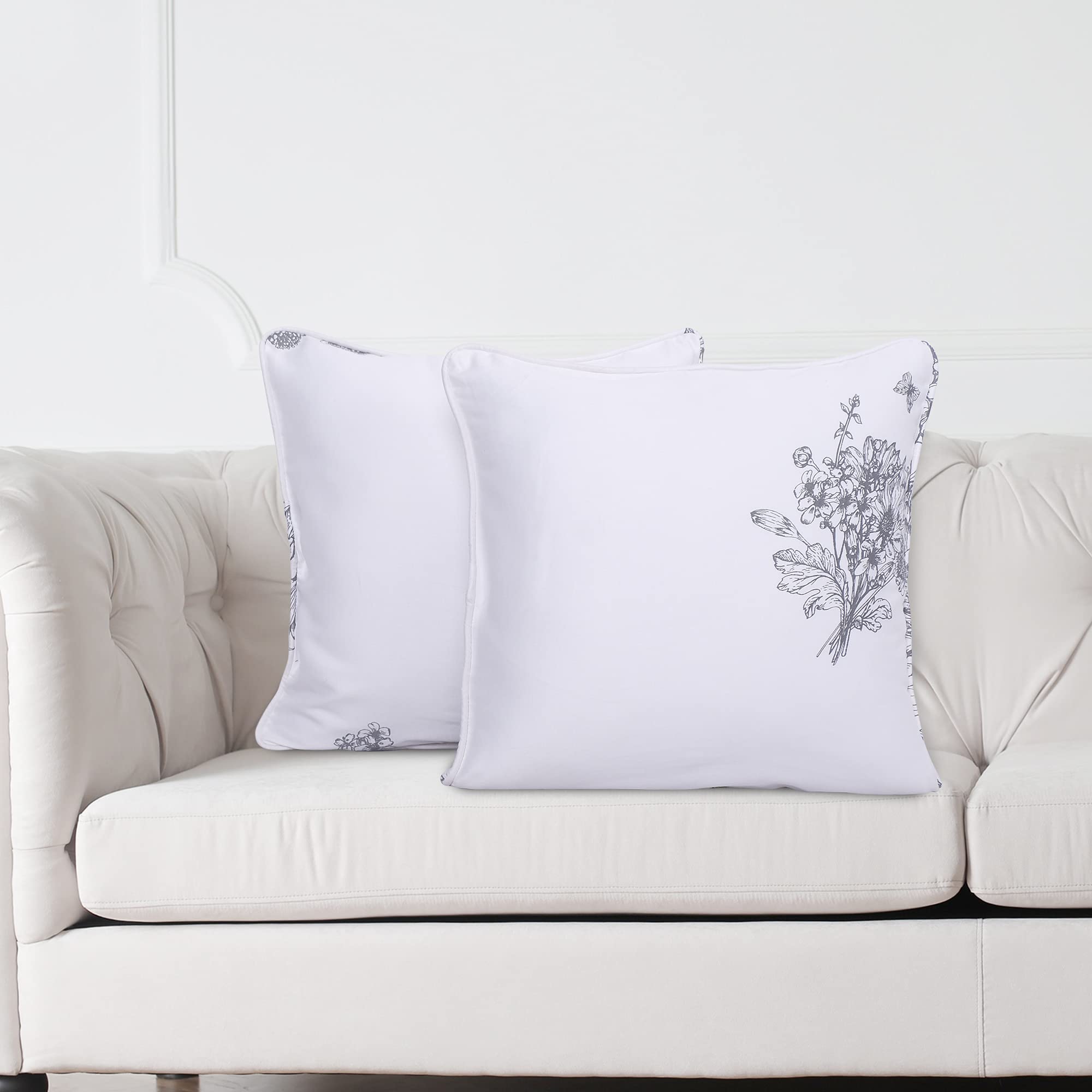 Swayam Cotton Set 2 Decorative Soft Cushion Case Square Pillowcases for Couch Sofa Bed Living Room| 16 X 16 Inches | White (B09H4RMDXJ) Amazon Price History, Amazon Price Tracker