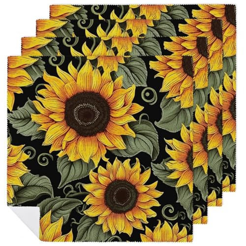 Servilletas de Tela Floral Girasol 4 Piezas miniatura 1