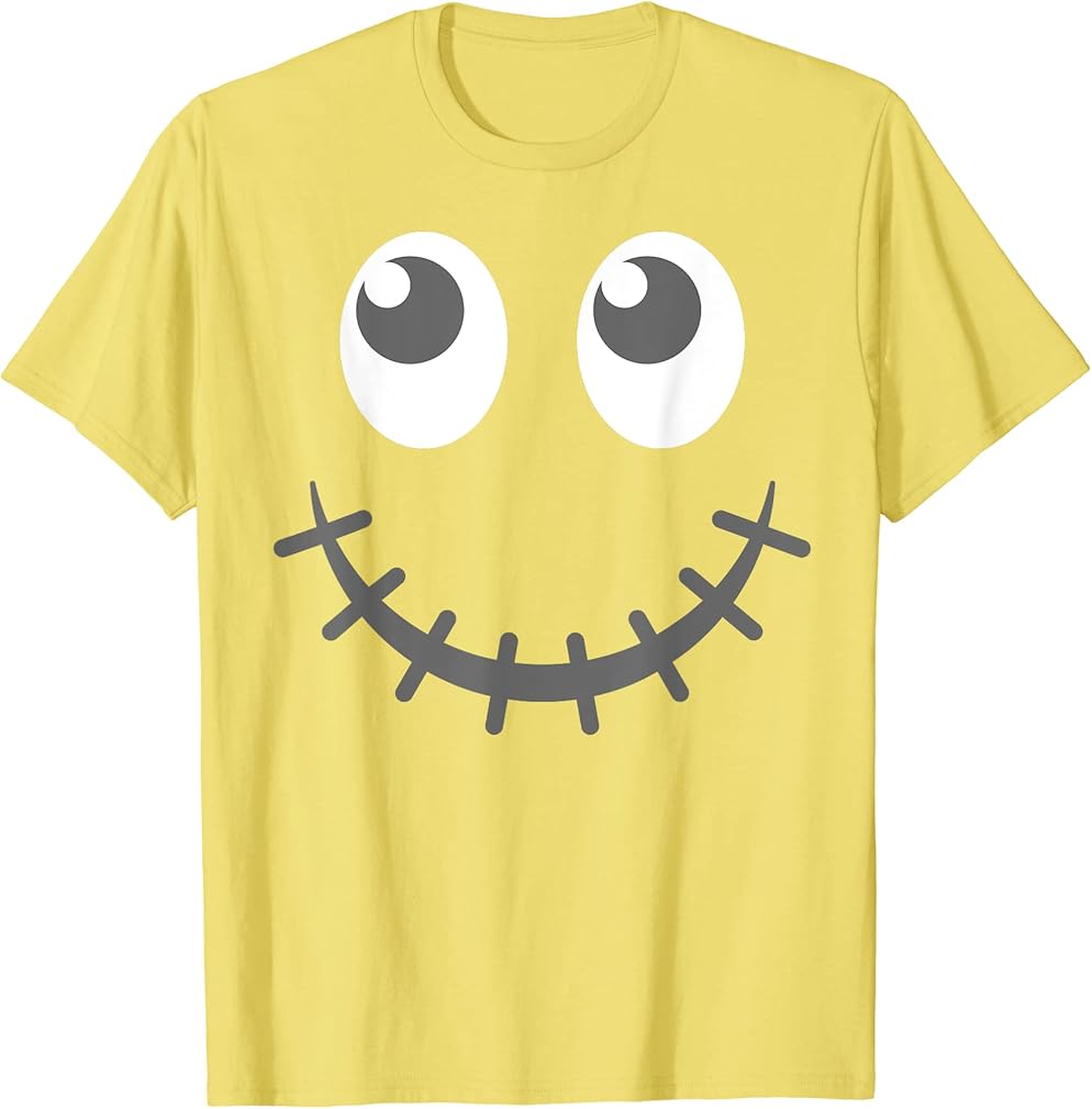 Halloween Zipper Mouth Emoticon Face Group Costume Shirt T-Shirt
