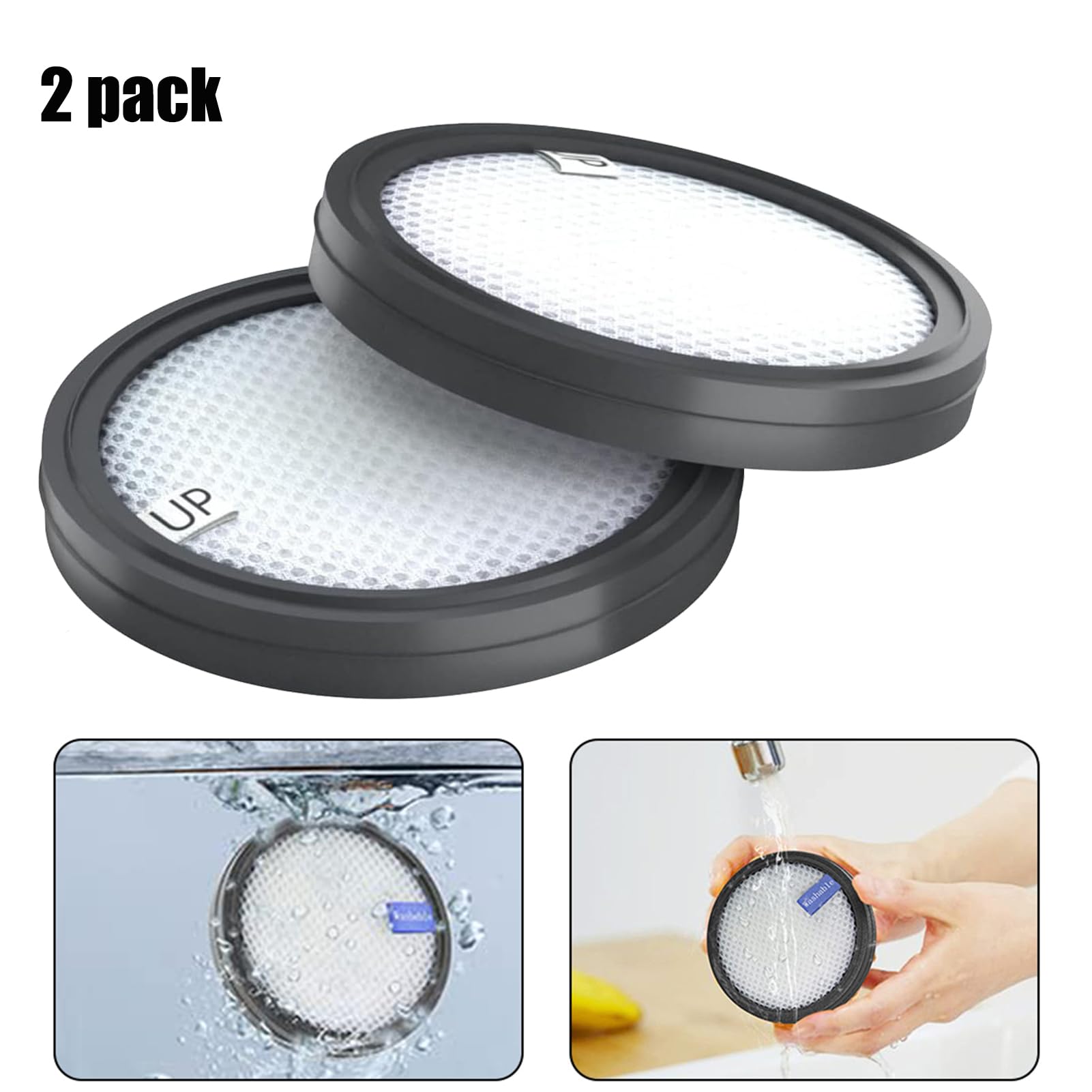 5 Filtri Di Ricambio Lavabili Per Aspirapolvere PRETTYCARE W200, W300, W400 – Riutilizzabili, Facili Da Installare - 4
