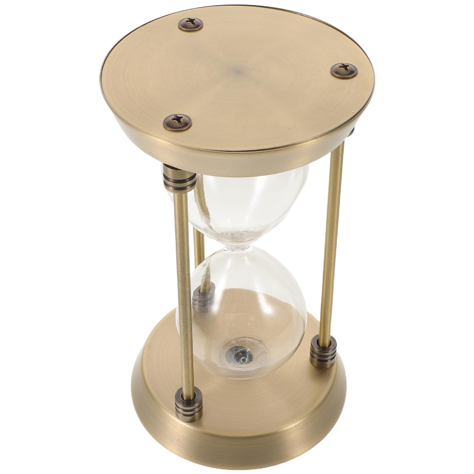 STOBAZA Leere Kleine Sanduhr aus Metall Goldfarben Selbstgemacht Befüllbare Sanduhr Dekoration für Schreibtisch Hochzeitsrituale und Wohnzimmer