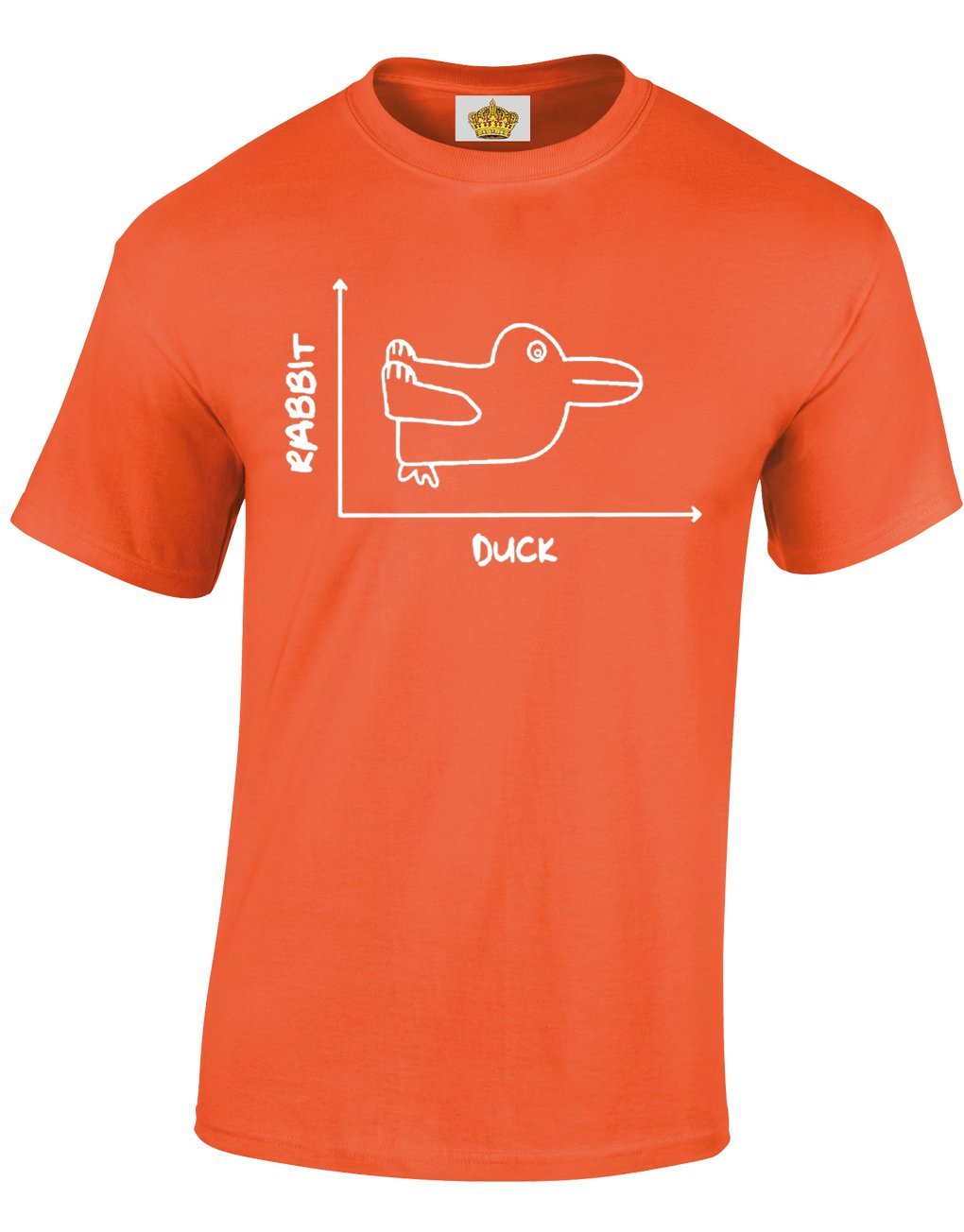 Crown Designs Rabbit Duck Graph Chart Cool Funky Geek Nerd for Men & Teenagers T-Shirts Tops - Orange/Small