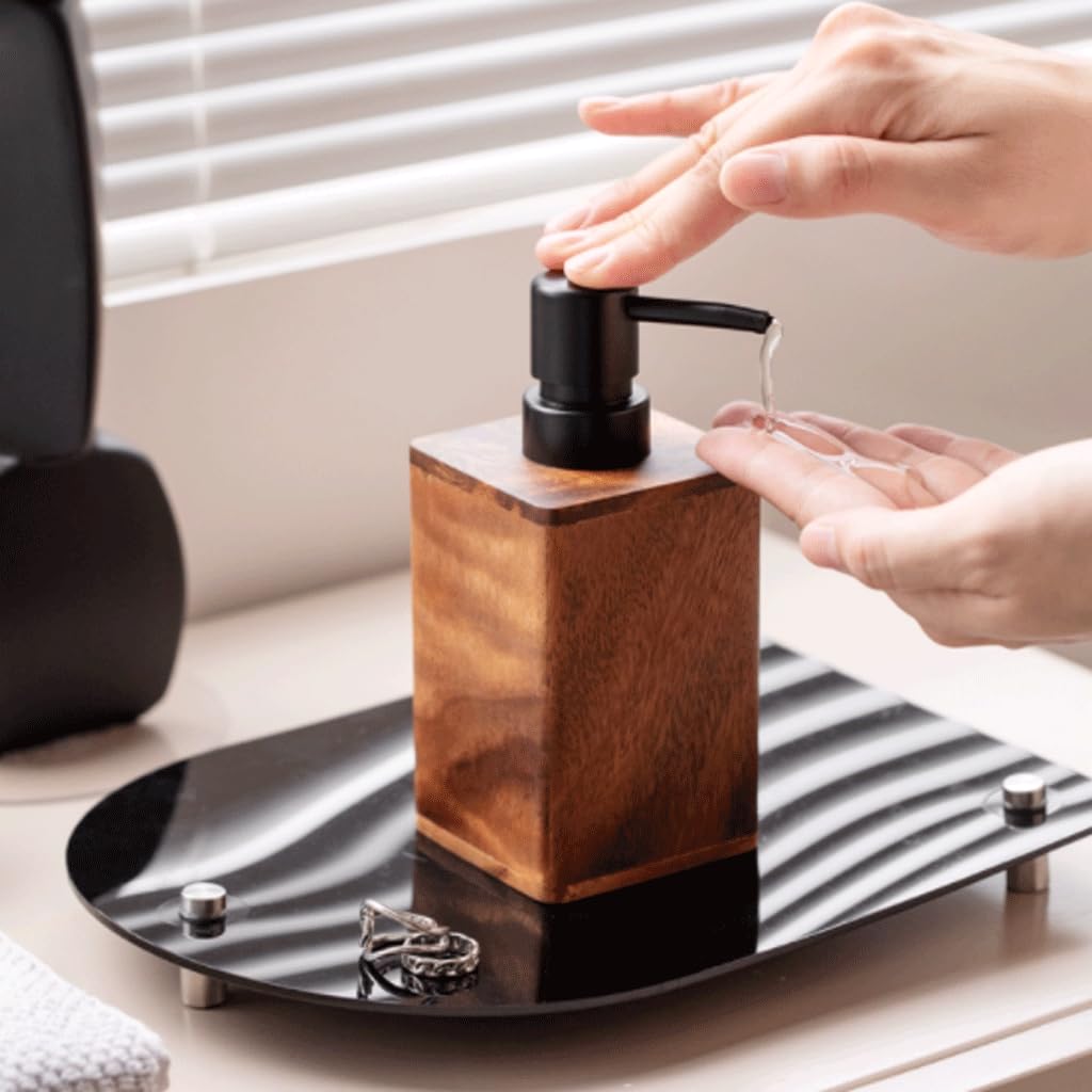 Amazon｜多目的 手動ソープディスペンサー木製容器カウンタートップ