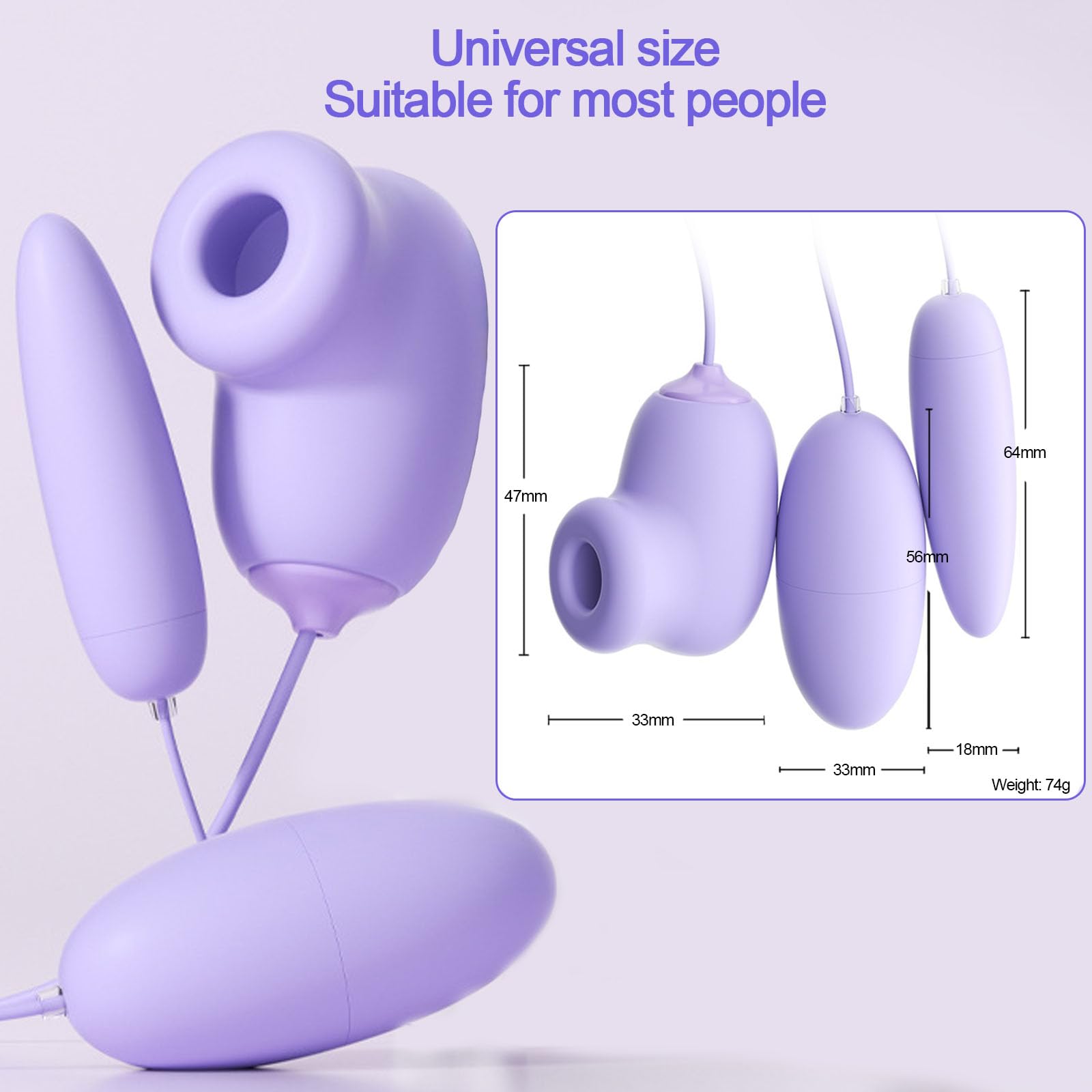 MFMYEE Vibrating S.uck Stimulator, 3 in 1 Nipple S.ucking Vibrator Sex Toys with 20 Vibration & Suction Frequency, USB Plug Vibration E.gg Anal Plug Masturbation Vibrator SM Sex Toys for Adult