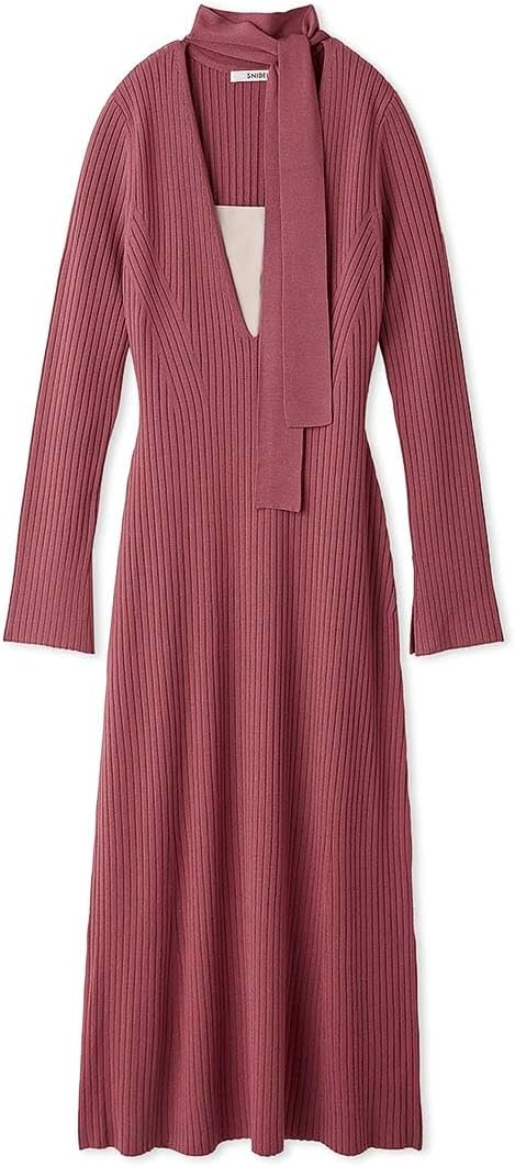 Amazon.co.jp: チョーカーディティールタイトニットワンピース