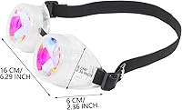 Vista 101 de Gafas de caleidoscopio retro con pinchos, gafas de cristal arcoíris steampunk estilo soldadura, gafas de cosplay punk