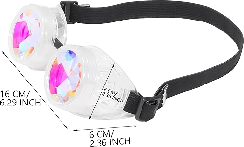 Miniatura 101 de Gafas de caleidoscopio retro con pinchos, gafas de cristal arcoíris steampunk estilo soldadura, gafas de cosplay punk