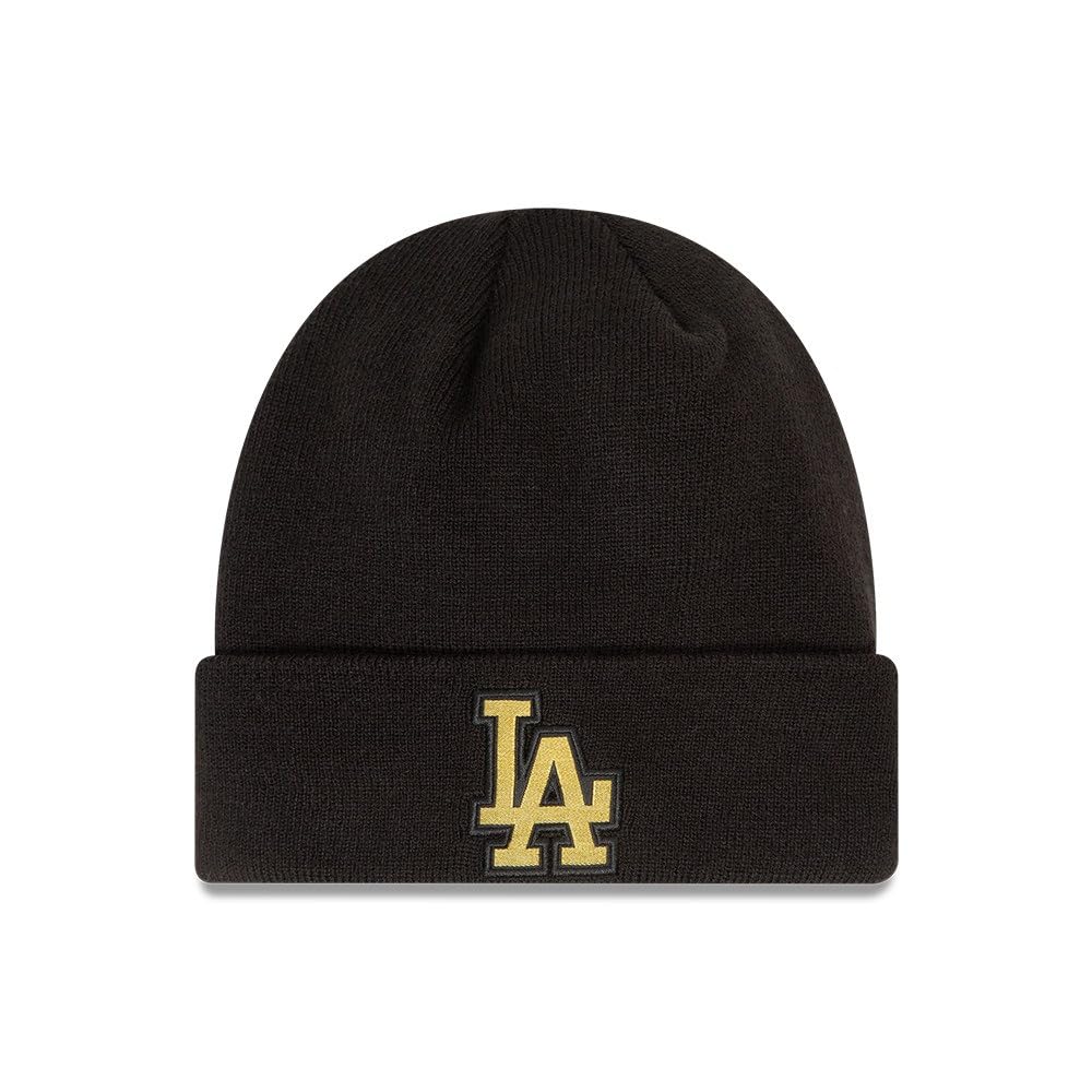 Berretto Bobble New Era LA Dodgers - Nero, Doppio Spessore, Taglia Unica, Polsino Rovesciato