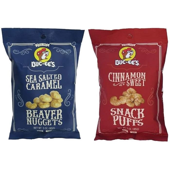 Buy Bucees Snack Combo Cinnamon Sweet Snack Puffs and Sea Salted Caramel Beaver Nuggets