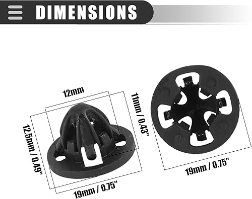 Miniatura 3 de Motoforti Clips de montaje de luz trasera, clips de retención de ojales para Dodge para Ram 1500 2007-2008, plástico, 68084593AA, negro, 10 unidades