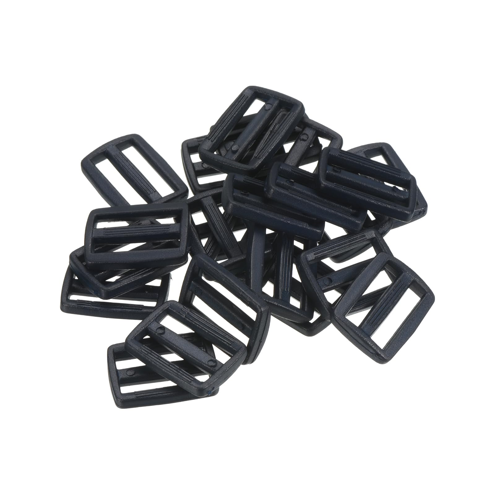 M METERXITY 50 Pack Tri-Glide Slide - Plastic Adjustable Slide Buckles Webbing Fastener, Apply to Purse Belt Strap Hardware (1 Inches, Navy Blue)