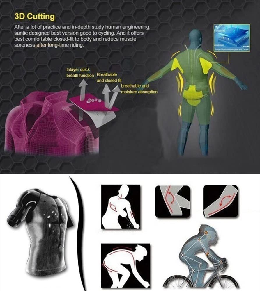 Damska Jazda na rowerze Jersey Suit Skinssuit Kombinezon Triathlon Krótki Rękaw Gel Pad Rower Skinseit Rower Ubrania Zestawy (Color : 2, Size : Medium)