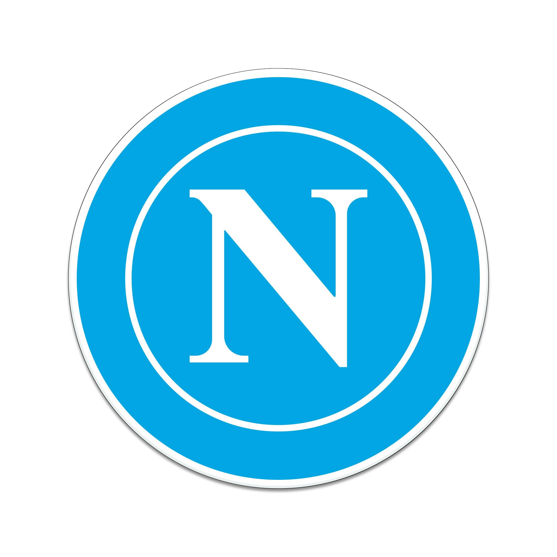 SSC NAPOLI Mousepad Tondo, Colore Celeste, Diametro 20 cm, Logo Bianco