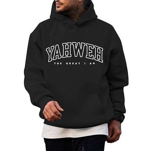 Christian Jesus Hoodies For Men Graphic Yahweh Hoodie Bible Verse