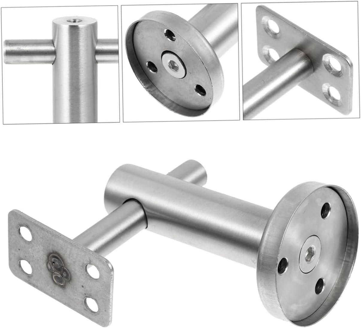 2pcs Adjustable Stainless Steel Handrail Brackets Movable Railing Support for Stairs and Corridors Easy Installation for Indoor Outdoor Use