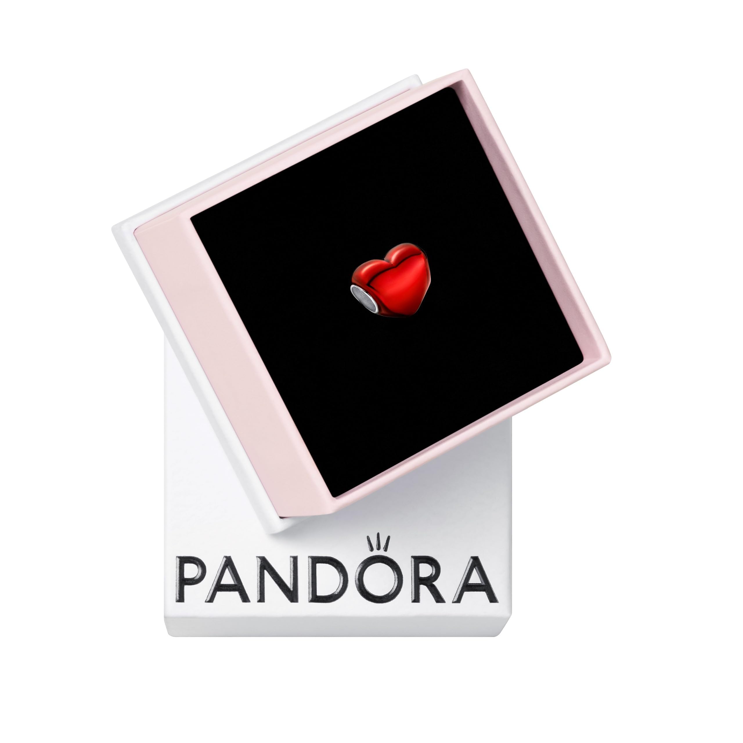 PANDORA Moments 793337C02 zawieszka w kształcie serca, kolor czerwony, metaliczny, ze srebra wysokiej próby, kompatybilna z bransoletkami Moments, jeden rozmiar, Srebro szterlingowe, Bez kamieni