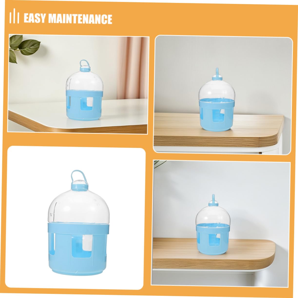 Dispensador de Agua para Palomas y Pájaros, Bebedero de Jaula Abertura Amplia, Abs Resistente, 2l Transparente, Suministros para Aves, Adecuado para Jaulas y Cuidado de Aves
