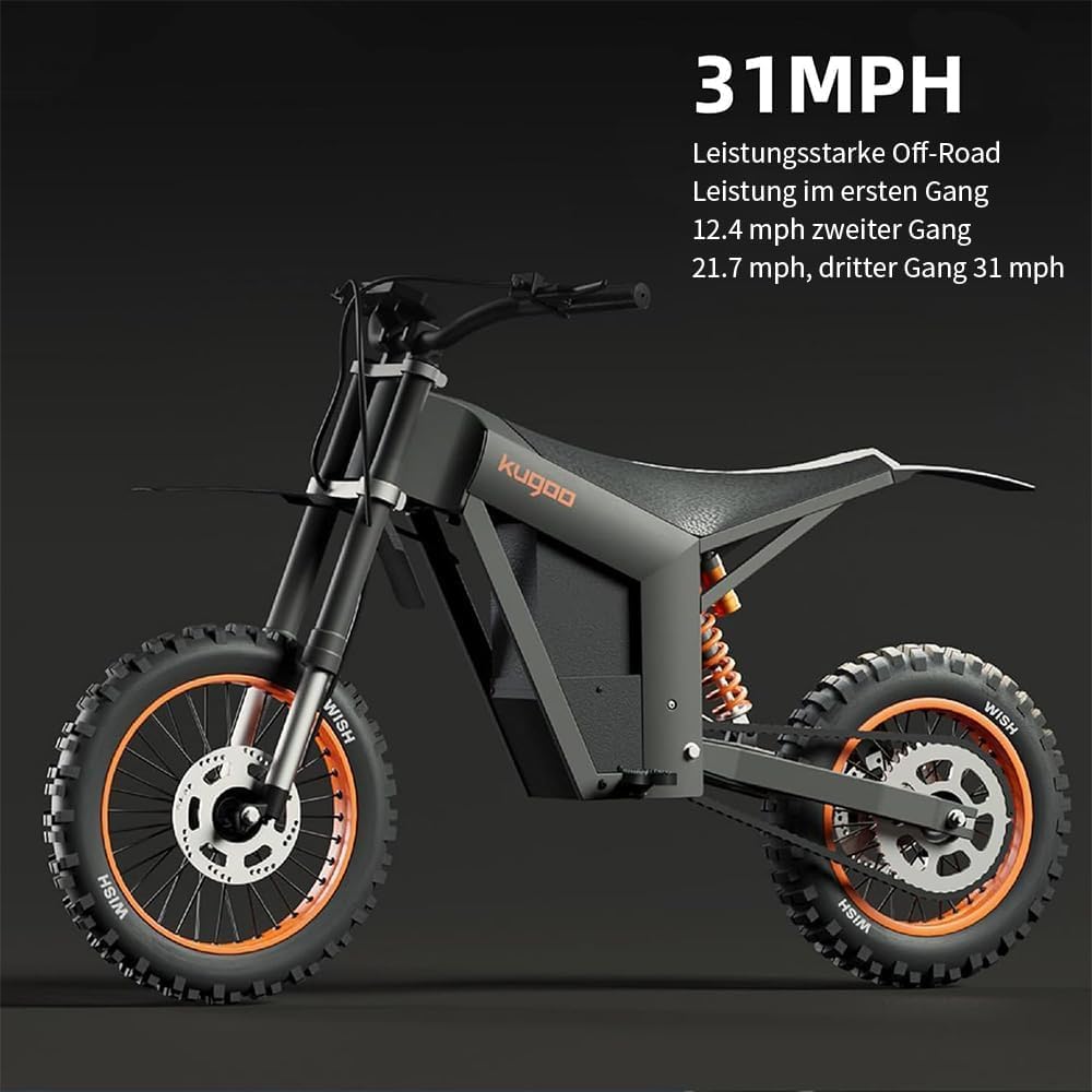 3000W Offroad E-Motorrad Erwachsene - 14 Zoll & 12 Zoll Fat Tire Dirt Bike, 48V21Ah Akku (65Nm) für Sand/Schnee/Berg, IPX6 wasserdicht,2 Jahre Garantie
