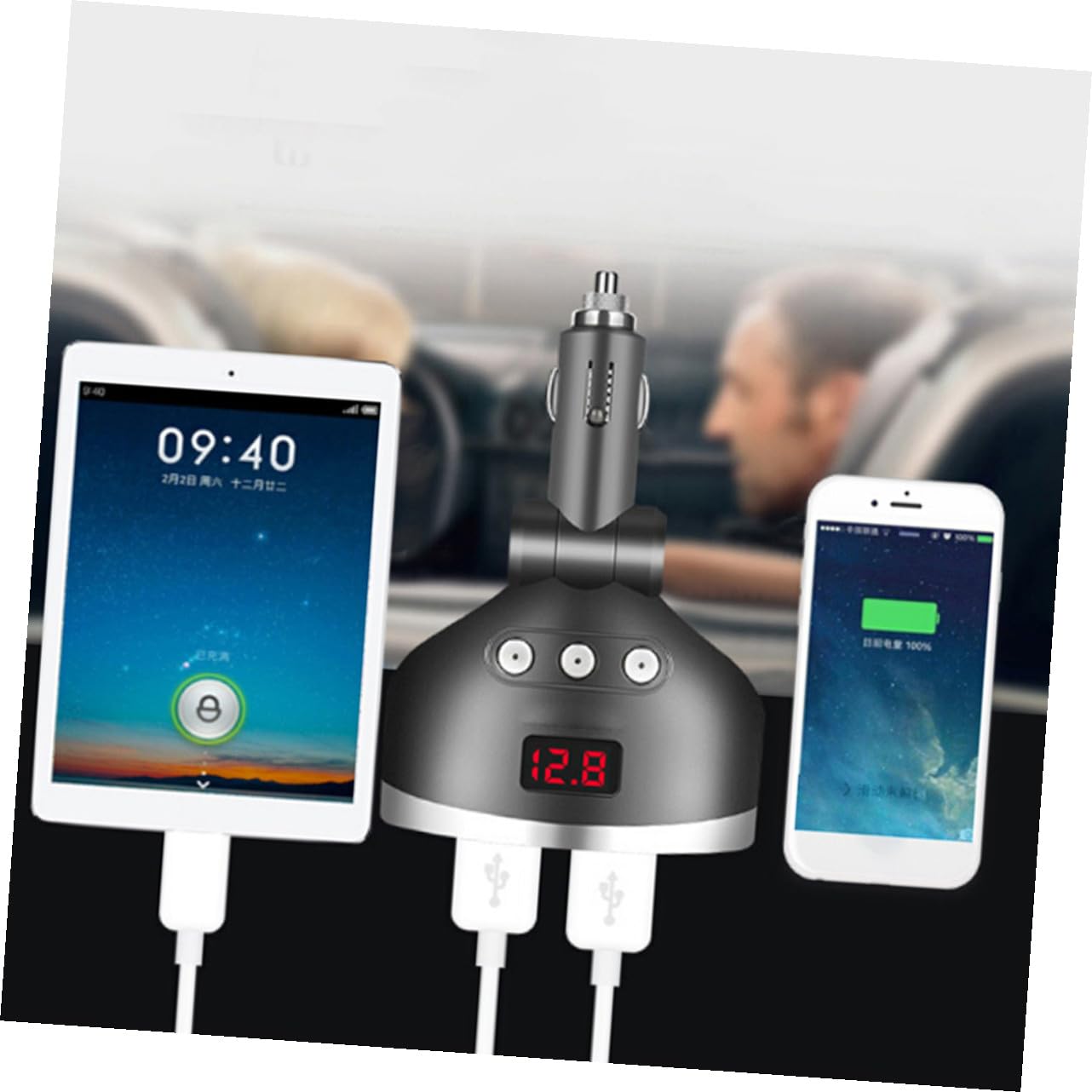 2 Pièces 1 3 Adaptateur de Chargeur de Voiture - Prise de Charge USB Chargeur de téléphone Chargeur USB Chargeur Allume- Automatique Prise Allume Voiture éclair