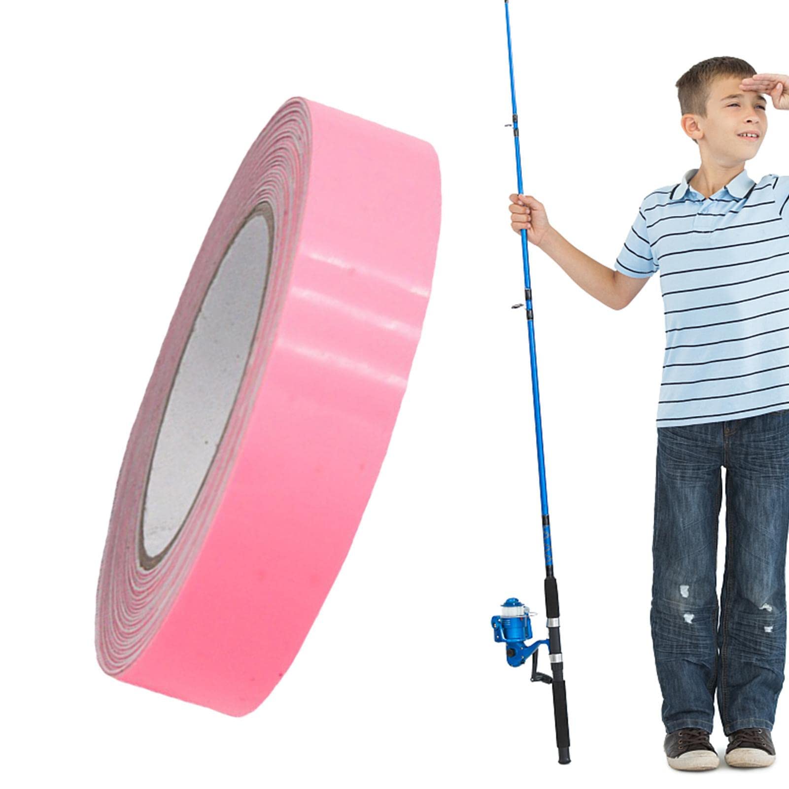 Rianpesn Pink Glow-In-The-Dark Tape - Long-Lasting Fluorescent Tape,9.84Ft Luminescent Roll Safety Egress Markers Stairs, Walls, Steps, Exit Sign. Theatre Stage Floor