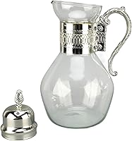 Vista 9 de Juego de tazas de café de vidrio vintage con tapa y taza, jarra de agua calentable para uso doméstico y oficina, 14 x 6.5 x 5.7 pulgadas, servicio