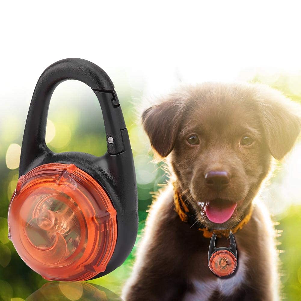 Pssopp Perros Linterna Luz LED Linterna Llaveros Clips de luz de Advertencia Luz Intermitente LED Colgante de Seguridad para Perros para Acampar Senderismo Caminar(Naranja)