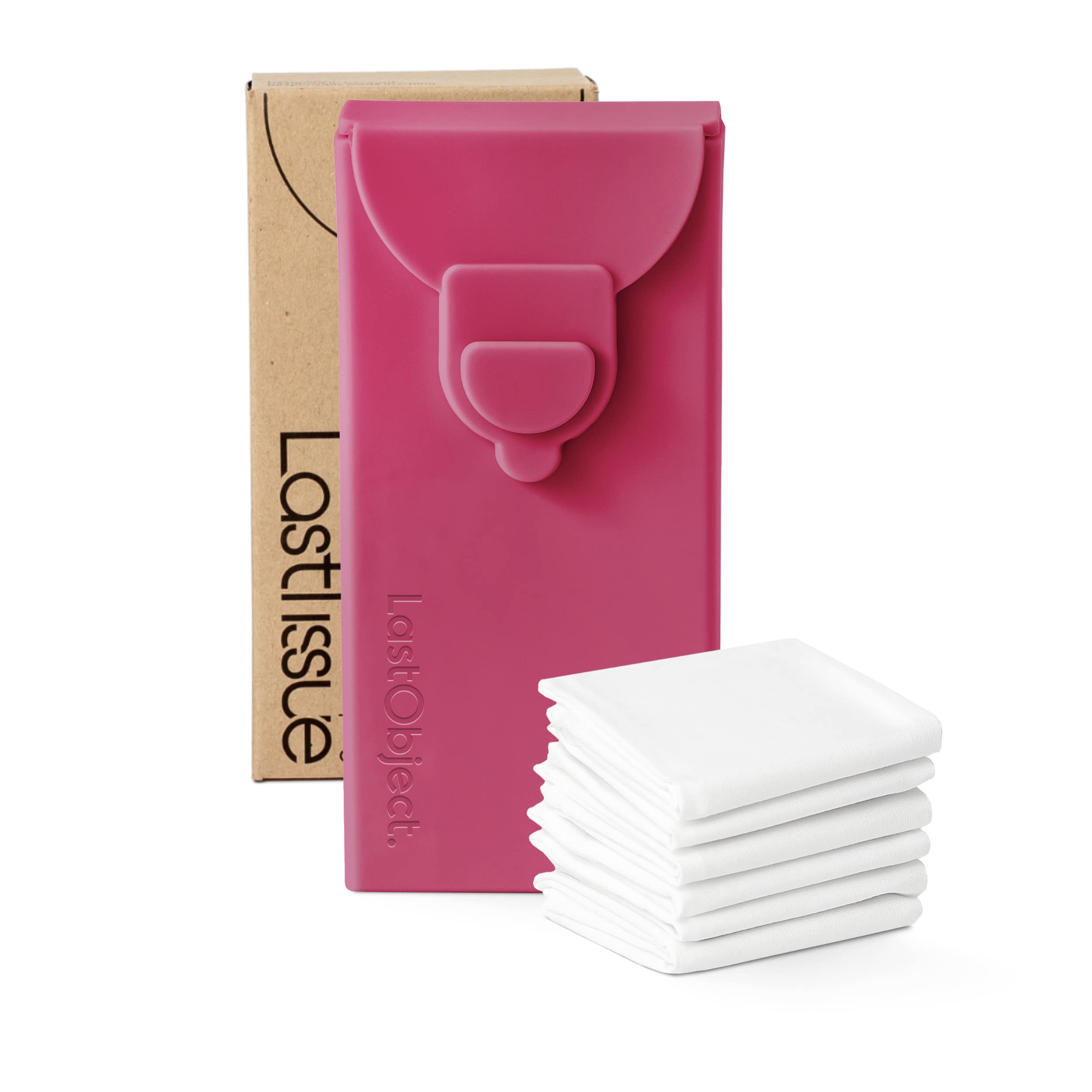 LastTissueReusable Organic Tissue Pack - Eco Friendly Handkerchiefs - Facial Tissues - Redwood Red