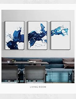 AKLIGSD Quadri su Tela Pittura su Tela Passione Blu per Soggiorno Cucina Camera da Letto, 50 cm x 70 cm x 3 Pezzi (Senza Cornice)