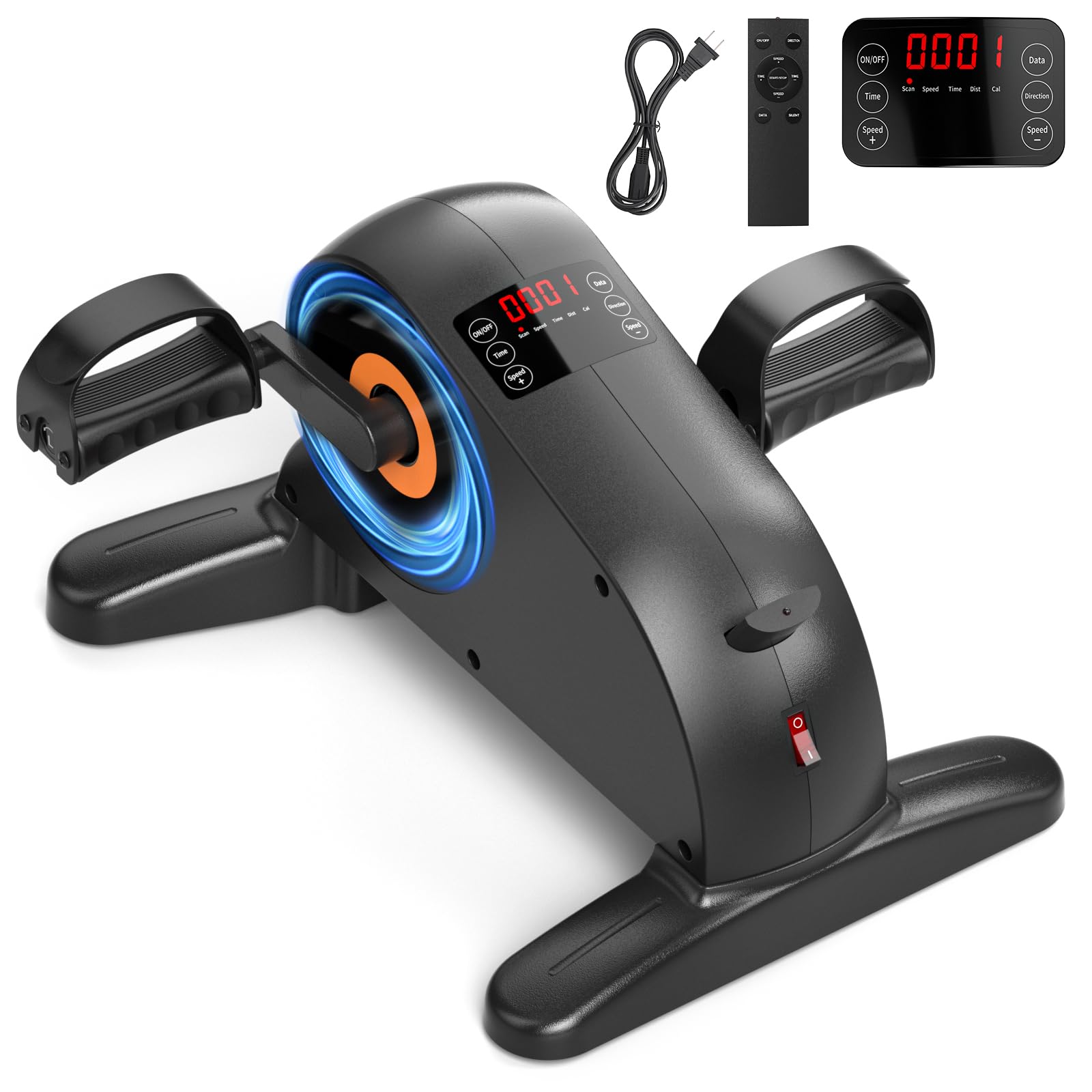 Motorized Under Desk Bike Pedal Exerciser, LUBBYGIM Electric Mini Exercise Bike for Seniors Rehab Training, Arm/Leg Fitness & Physical Therapy, 12 Adjustable Speed & ‎2024 Upgraded Version