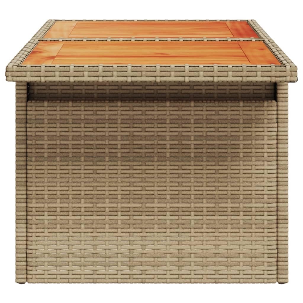 Tavolo da Giardino Regolabile Polyrattan e Acacia 100x55 cm | Tavolo trasformabile con piano elevabile in legno per pranzi e aperitivi in terrazzo o veranda.