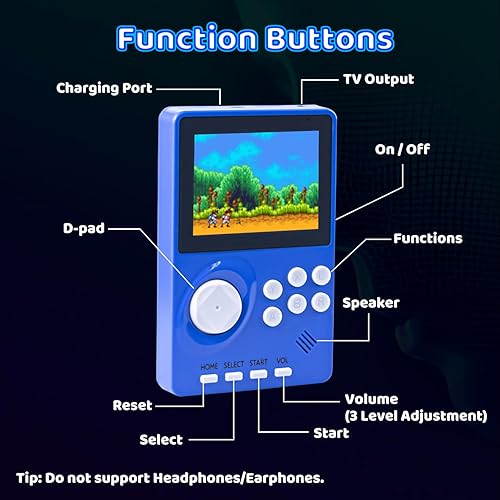 Miniatura 4 de Consola de videojuegos portátil para niños, 100 juegos de 16 bits, consola de juegos retro de mano, consola de juegos fácil de viajar, pantalla a
