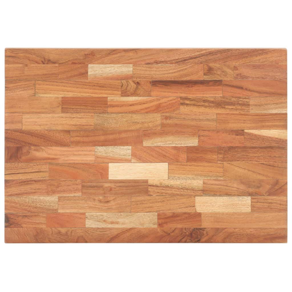 Bloque de madera maciza de acacia, 50 x 35 x 4 cm, tabla de cortar, tabla de cortar, tabla de servir con ranura para zumo para cocina, barbacoa y encimera