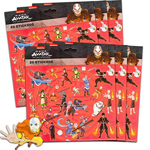 Avatar The Last Airbender Stickers Party Favors Bundle ~ 150 Avatar Stickers for Kids Featuring Aang, Appa, Momo, Katara, Zuko, More | Avatar Toys Party Supplies