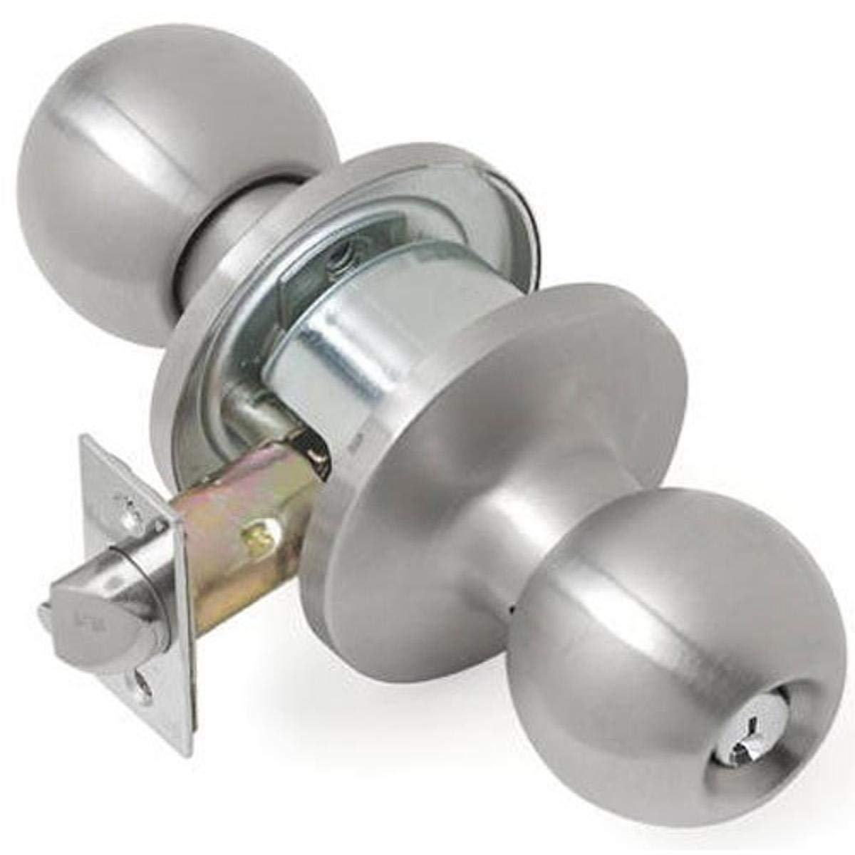 Weiser CLC10053 Tell KT2100 Series Entry Knobset installed on a door