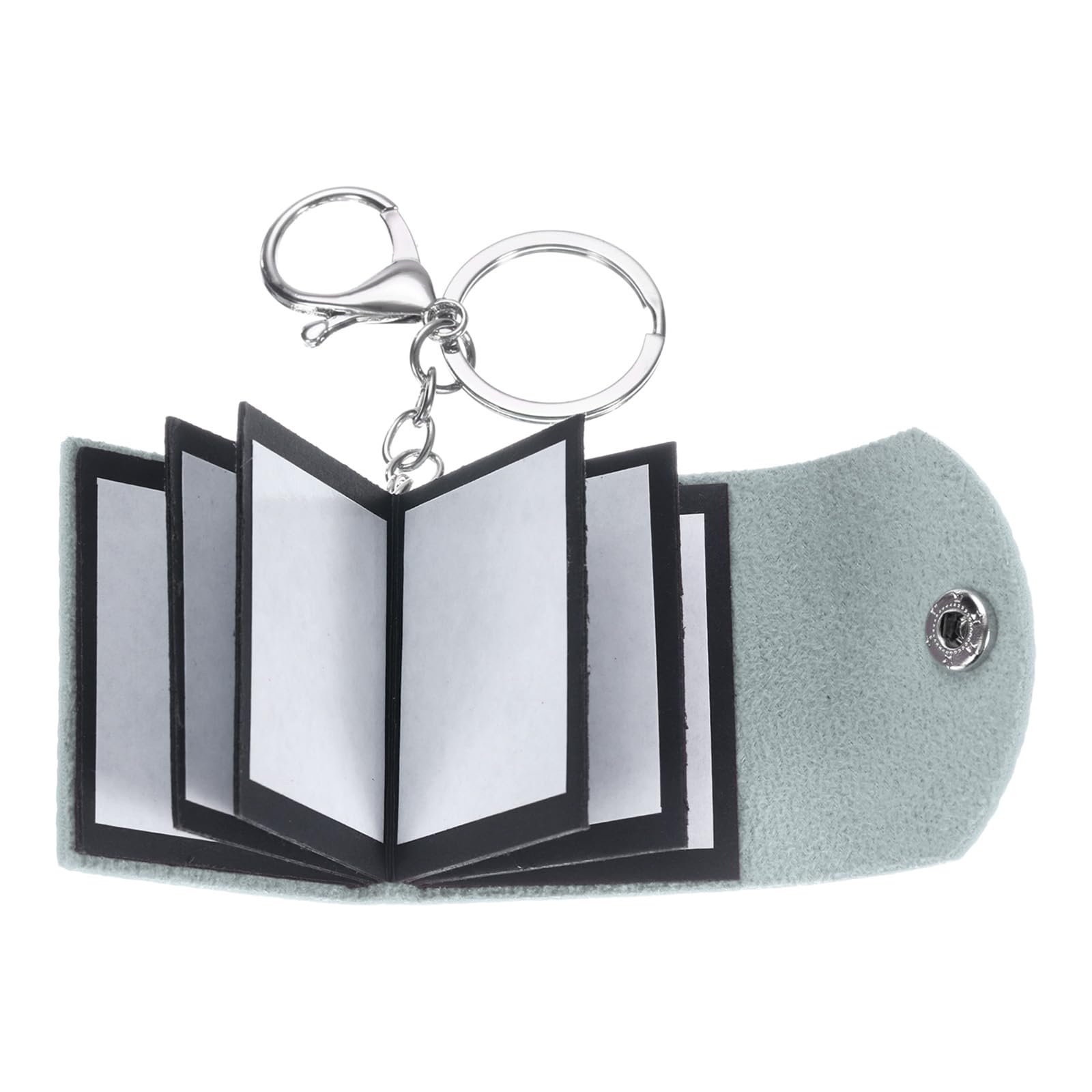 uxcell Custom Keychain with Pictures, Personalized Leather Mini Photo Album Keychain with 10 Pictures DIY Small Memory Keyring Book for Family, Lake