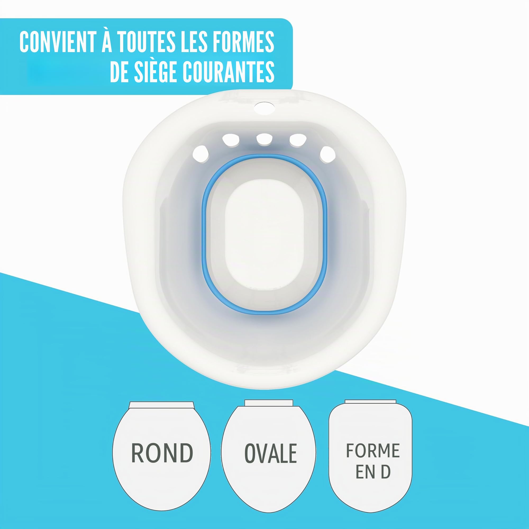 Baignoire pliable pour adulte - Bain d'assise de qualité supérieure pour toilettes - Bain de fleurs de foin - Bain de grossesse - Idéal pour le traitement des hémorroïdes