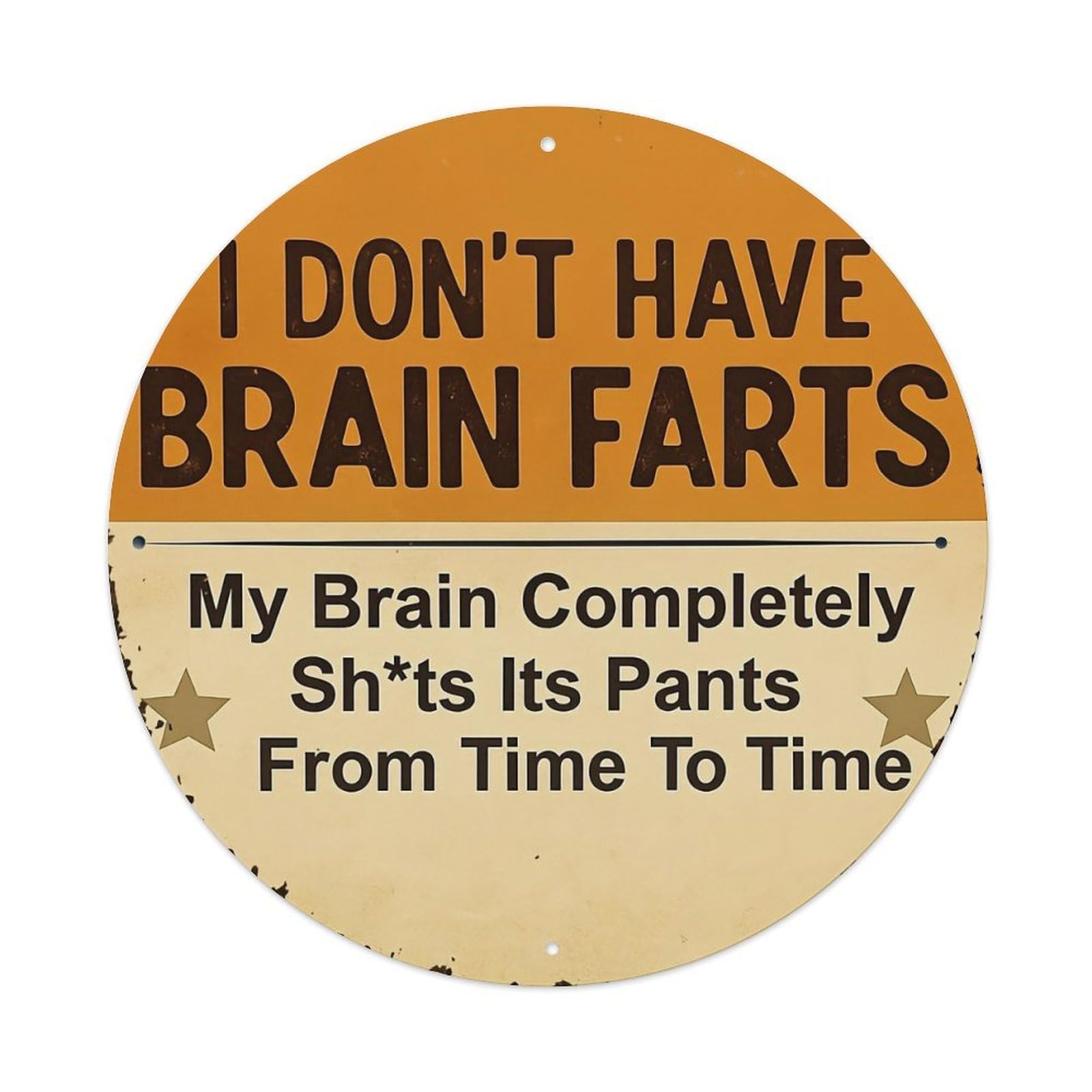 Jdyansheng Vintage Funny Brain Farts Quote Design Tin Sign Metal Poster Metal Signs For Home Man Cave Bar Cafe Kitchen Laundry Room Wall Decorations 8X8 Inches
