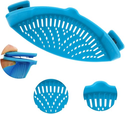 Miniatura 5 de DaKuan - Colador a presión, 2 paquetes de colador de manos libres con clip, resistente al calor, boquilla para pasta, fideos vegetales, olla y sartén