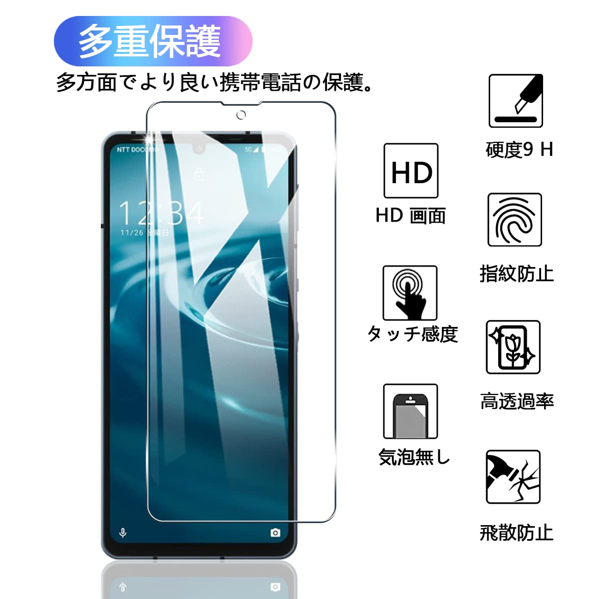 Amazon.co.jp: 【2+2枚セット】 対応 AQUOS sense6 / AQUOS sense 6s