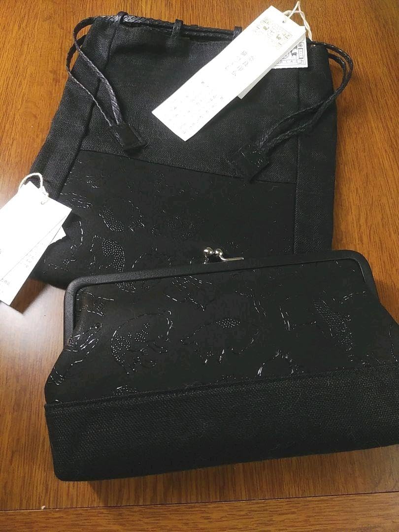 Amazon.co.jp: 中川政七商店 猫づくし 奈良印伝 がま口と巾着  