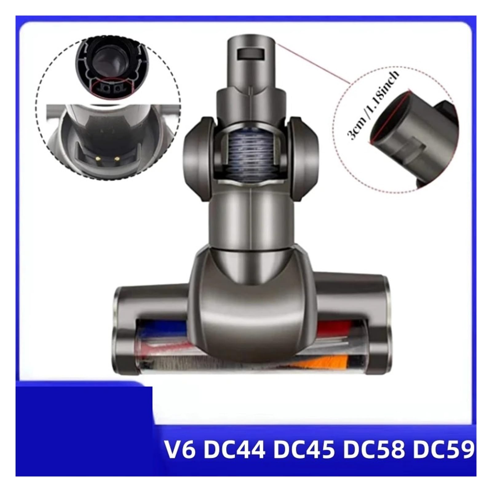Compatibile Con Dyson V6 DC44 DC45 DC58 DC59 DC61 DC62 DC74 Testina for Aspirapolvere Testina for Accessori Spazzola for Pavimenti Motorizzata