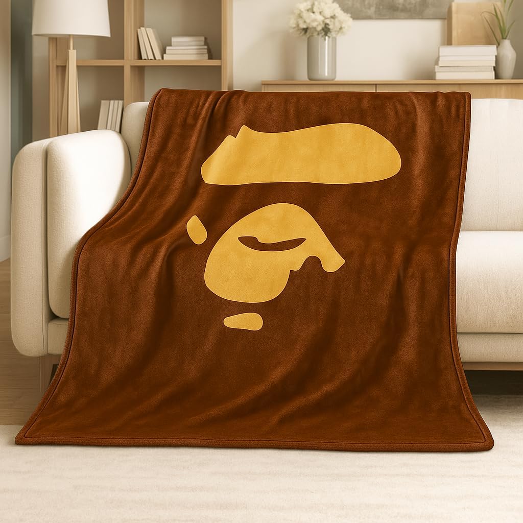 Bape Throw Blanket for Hypebeast Room Decor - 70"×60" Premium Flannel Fleece Blanket for Cool Bedroom Decor - Soft Comfort Blanket for Christmas Birthday Gifts, Couch Bed Teen Boy Girl Y2k Room Decor